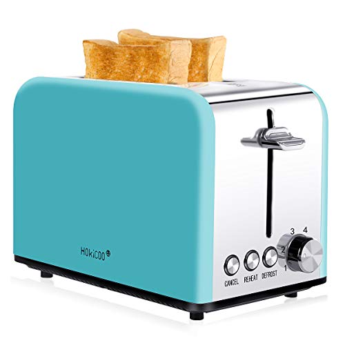 Book Cover Toaster, HOKICOO 2-Slice Toaster, Retro Small Toaster with Bagel, Cancel, Defrost Function, Extra Wide Slot Compact Stainless Steel Toasters for Bread Waffles(FDA Approved)