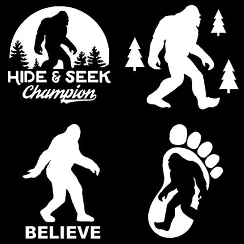 Book Cover Sasquatch, Bigfoot, Hide and Seek Champion Decals (White)