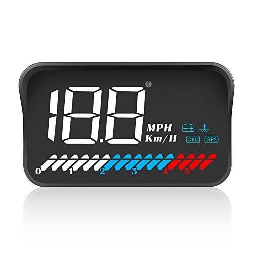 Book Cover TIMPROVE 3.5'' Universal Car HUD Head Up Display OBD2 GPS Dual Mode Speedometer Tachometer, Km/h MPH, Error Code Clear, Engine RPM, Multifunctional Car Speed Display Projector for All Vehicles