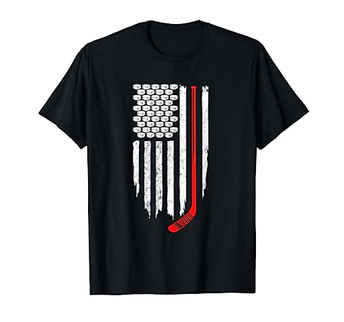 Book Cover Patriotic Hockey Flag T-Shirt for Hockey Fans