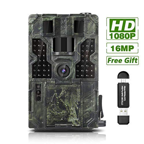 Book Cover Trail Game Camera 16MP 1080P Waterproof Hunting Scouting Cam Wildlife Monitoring 130° Detection with 0.2s Trigger Speed 2.4