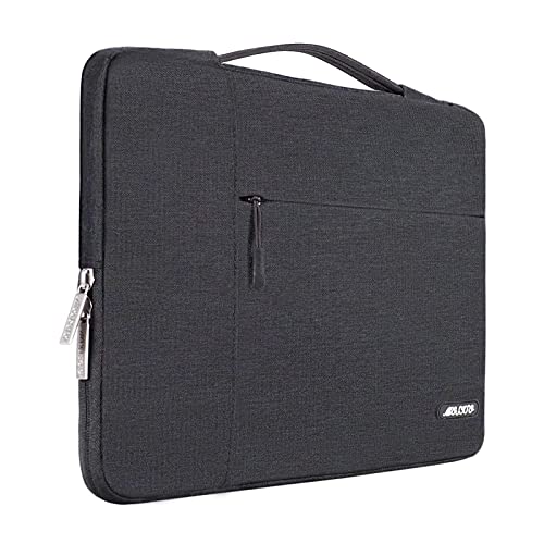 Book Cover MOSISO Laptop Sleeve Compatible with MacBook Air/Pro Retina, 13-13.3 inch Notebook,Compatible with MacBook Pro 14 inch 2021 2022 M1 Pro/Max A2442,Polyester Multifunctional Briefcase Bag, Space Gray