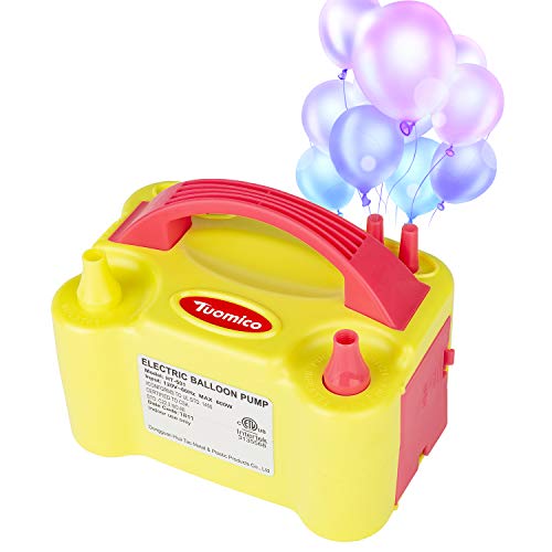 Book Cover Tuomico Balloon Blower Pump Electric 4 Nozzles, 110V~120V 600W Portable Lower Noise Air Inflator for Party Balloon Decoration
