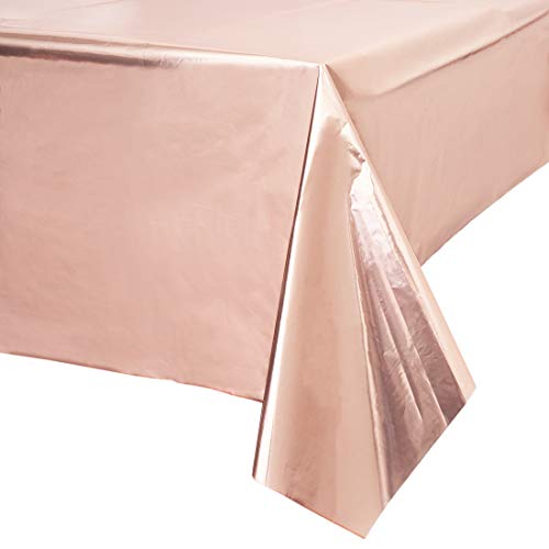 Book Cover Blue Panda Rose Gold Plastic Rectangle Party Table Cloth Cover (3 Pack)
