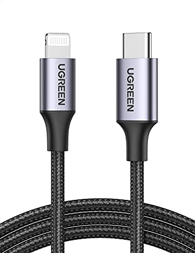 Book Cover UGREEN USB C to Lightning Cable 3FT - MFi Certified iPhone Charging Cable Compatible with iPhone 13/13 Pro/13 Pro Max/13 Mini, iPhone 12/11/ X/XR/XS/8 Series, iPad 9, AirPods Pro, and More