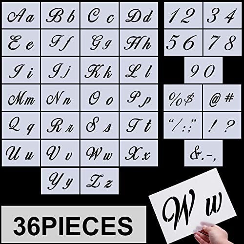 Book Cover Letter Stencils, Alphabet Templates, Alphabet Stencils Reusable Plastic Art Craft Stencils with Numbers