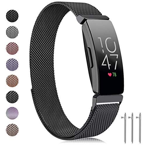 Book Cover Ouwegaga for Fitbit Inspire HR Bands and Fitbit Inspire Straps for Women Men Black Small