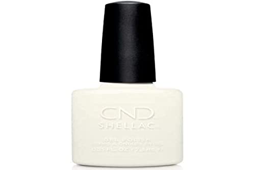 Book Cover CND Shellac Gel Nail Polish, Long-lasting NailPaint Color with Curve-hugging Brush, White Polish, 0.25 fl oz