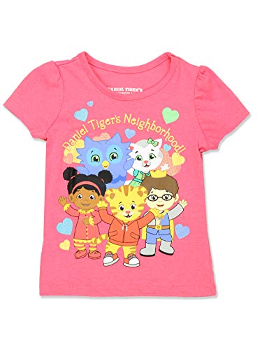 Book Cover Daniel Tiger Toddler Girls Short Sleeve Tee - Pink - 4 Years