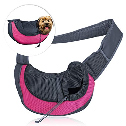 Book Cover Zone Tech Pet Sling Bag Carrier - Premium Quality Adjustable Breathable Safe Stylish Travelling Pet Hands-Free Sling Bag Perfect for Small Dogs and Cats