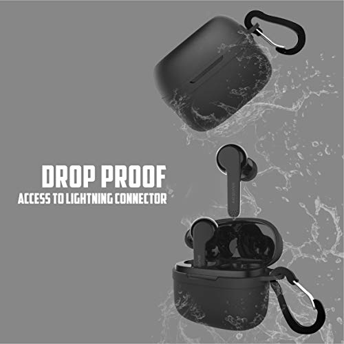 Book Cover Silicone Shock Proof Protective Carrying Case for Anker Liberty Air True-Wireless Earphones Cover | One Comes with Keychain for Anker Liberty Air True-Wireless Earphones Cover Accessories Blac