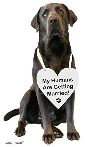 Book Cover Pulse Brands Engagement Photo Prop Sign - My Humans are Getting Married - Engagement Gifts - Bride to Be - Engaged - Engagement Gifts for Couples (White)