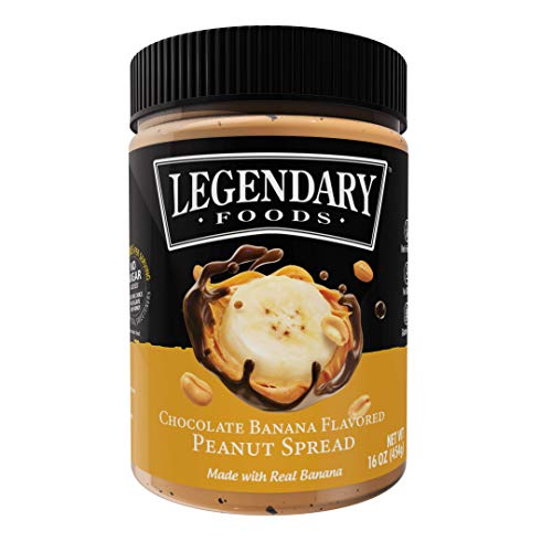 Book Cover Legendary Foods Peanut Butter | Keto Diet Friendly, Low Carb, No Sugar Added, Vegan | Chocolate Banana (16oz jar)