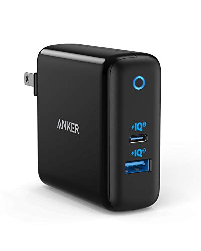 Book Cover USB C Charger, Anker 60W PIQ 3.0 & GaN Tech Dual Port Charger, PowerPort Atom III (2 Ports) Charger with a 45W USB C Port, for USB-C Laptops, MacBook, iPad Pro, iPhone, Galaxy, Pixel and More