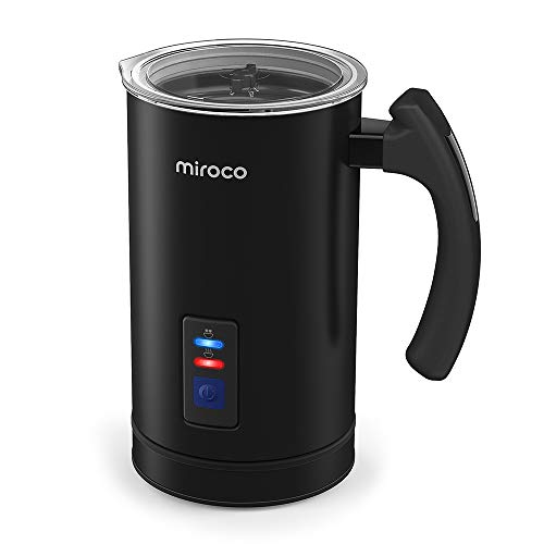 Book Cover Milk Frother, Miroco Stainless Steel Milk Steamer with Hot &Cold Milk Functionality, Automatic Foam Maker For Coffee, Hot Chocolates, Latte, Cappuccino, Electric Milk Warmer, Silent Operation, 120V