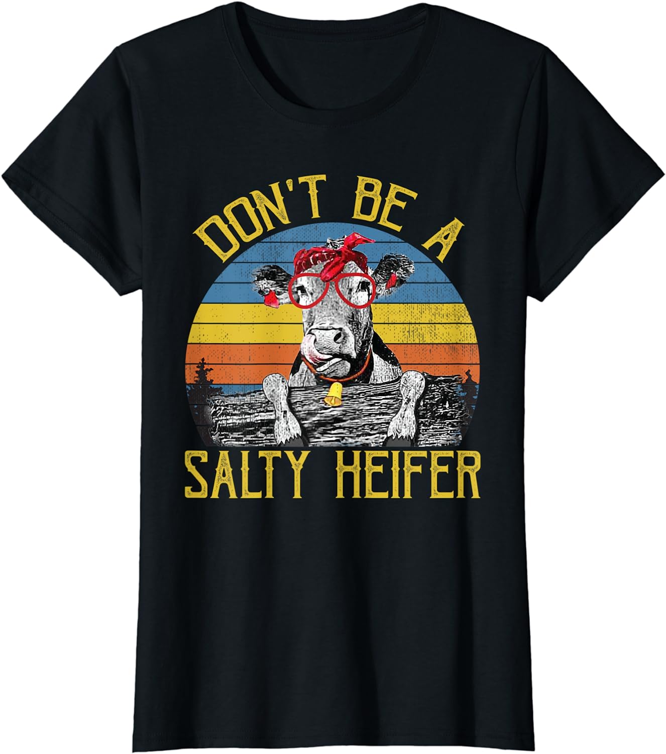Book Cover Womens Don't Be A Salty Heifer Vintage Funny Farm Women Shirt T-Shirt