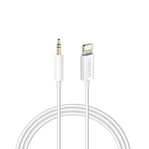 Book Cover Aux Cable for Car,Chilison Aux Cord Compatible with iPhone 6/7/8/X/Xs/Xr/iPad/iPod 3.3ft 3.5mm Male Audio Adapter for Car Home Stereo &Headphone -White