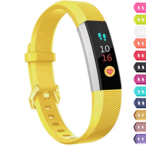 Book Cover Ouwegaga Compatible for Fitbit Alta Bands and Fitbit Ace Bands for Kids Small Mango Yellow