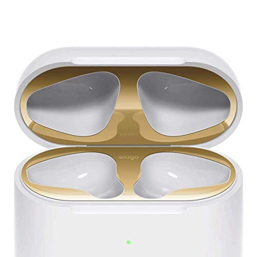 Book Cover elago AirPods 2 Dust Guard (Gold, 1 Set) Dust-Proof Metal Cover, Luxurious Finish, Must Watch Installation Video - Compatible with Apple AirPods 2 Wireless Charging Case[US Patent Registered]