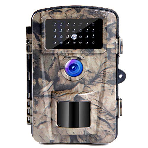 Book Cover Trail Game Camera , 16MP 1080P Trail Cameras with Night Vision Motion Activated Waterproof IP66 2.4’’ LCD Hunting Scouting Cam for Wildlife Monitoring 120°Detecting Range 42pcs IR LEDs