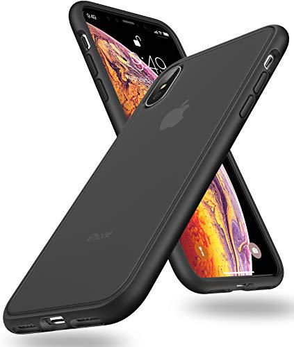 Book Cover Humixx Shockproof Series iPhone X Case/iPhone Xs Case, [Military Grade Drop Tested] [Upgrading Material] Translucent Matte Case with Soft Edge, Heavy Duty Protective Case, 5.8 Inch Black