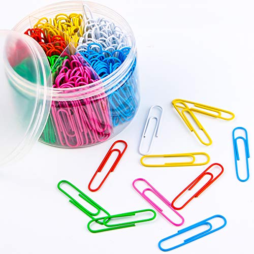 Book Cover Paper Clips, 300 Pieces Colorful Paperclips 2 Inch Office Clips for School Personal Document Organizing and Classifying Professional Work (Jumbo Size)