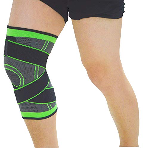 Book Cover Top Go Compression Knee Sleeves Honeycomb Knee Pads Knee Brace Support Relieve Arthritis Pain for Outdoor Sports Football Basketball Running and So on(Green, XX-Large)