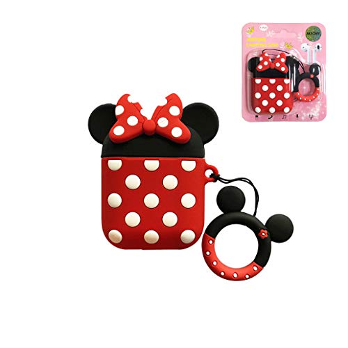 Book Cover AKXOMY Compatible with Airpods Case Cover, Cute Cartoon Minnie Mouse Airpods Case, Charging Drop-Proof Soft Silicone Protective Cover Case for Girls Women Kids Airpods 2 & 1 (Minnie)