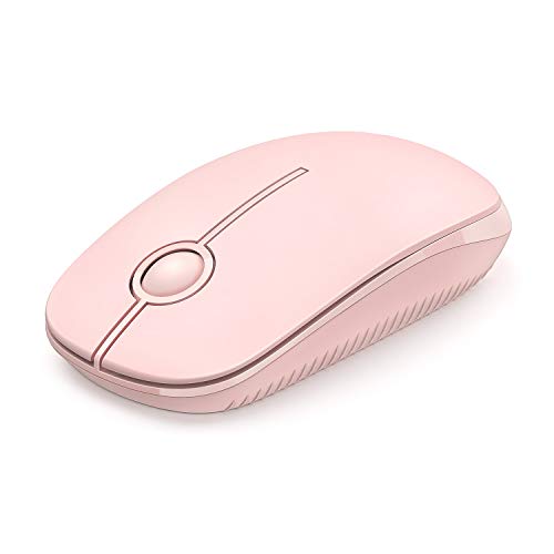 Book Cover Jelly Comb 2.4G Slim Wireless Mouse with Nano Receiver, Less Noise, Portable Mobile Optical Mice for Notebook, PC, Laptop, Computer, MacBook (Pink)