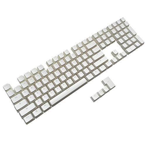 Book Cover Happy Balls PBT Keycaps Backlit Pudding Keycap Set Doubleshot Translucent OEM Profile with Keycaps Holder and Puller for 60%/87 TKL/104/108 MX Switches Mechanical Keyboard(White Pudding)