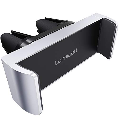 Book Cover Car Phone Mount, Lamicall Car Vent Holder : Universal Stand Cradle Holder Compatible with iPhone 11 Pro Xs Max XR X 8 8P 7 7P 6S 6P 6, Samsung Galaxy S6 S8 S9 S8+ S9+ S10, Google, LG, Huawei -Silver