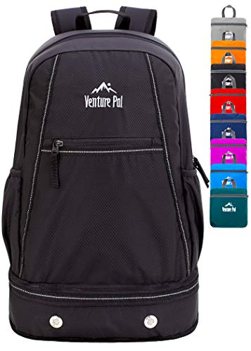 Book Cover Venture Pal 35L Large Lightweight Packable Hiking Backpack with Wet Pocket & Shoes Compartment Travel Backpack & Day Backpack for Women Mens(Black)