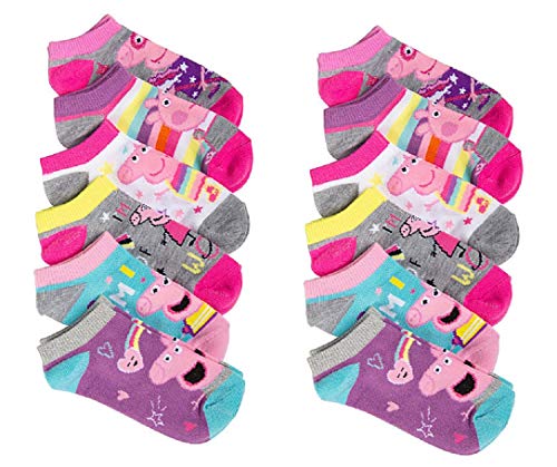 Book Cover Peppa Pig Girls 6-Pack Ankle Socks Crew Toddler 2T - 4T - Multicoloured - 2-4 Years