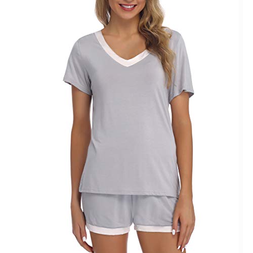 Book Cover Tiddylove Women Pajama Set V-Neck Short Sleeves Sleepwear Modal Soft Nightwear S-XXL