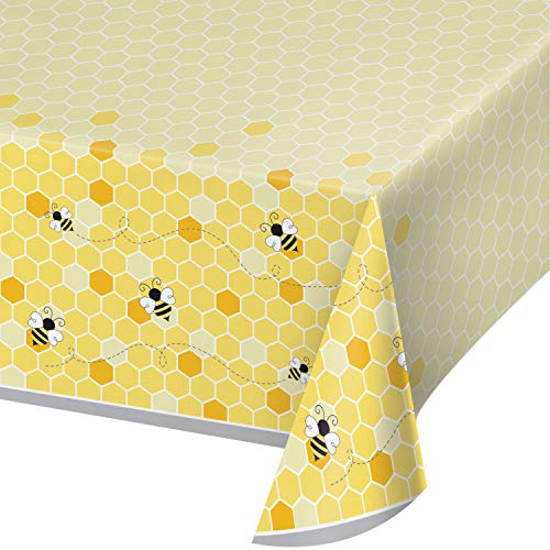 Book Cover Creative Converting Bumblebee Baby Shower Plastic Tablecloths, 3 ct