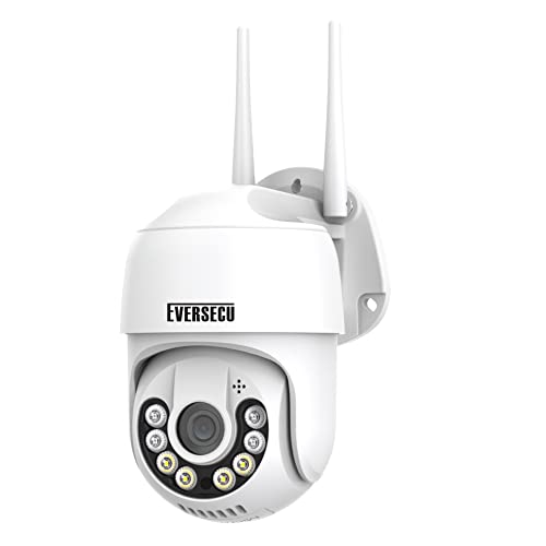 Book Cover EVERSECU 2.4Ghz WiFi IP PTZ Camera 1080P HD Outdoor Night Vision Waterproof CCTV Security Dome Camera 5X Digital Zoom, with PC Software/Web Client, Two Way Audio CCTV Surveillance Camera