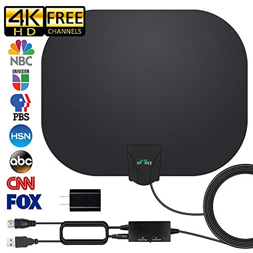 Book Cover HDTV Antenna, 2019 Newest Indoor Digital TV Antenna130+ Miles Amplified Digital TV Antenna Support 4K 1080p Free HD VHF UHF Channels with Amplifier Signal Booster,17ft Coax Cable