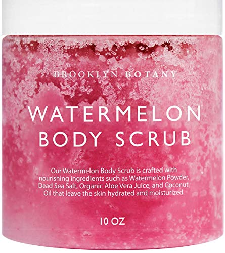 Book Cover Brooklyn Botany Watermelon Body Scrub - Dual Action Exfoliator, Moisturizer for Great Skin- Made With Natural Ingredients - Exfoliating Body Scrub & Hydrating Hand Scrub - 10 oz