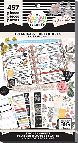 Book Cover me & my BIG ideas Sticker Value Pack - The Happy Planner Scrapbooking Supplies - Vintage Botanicals Theme - Multi-Color - Great for Projects, Scrapbooks & Albums - 30 Sheets, 457 Stickers Total