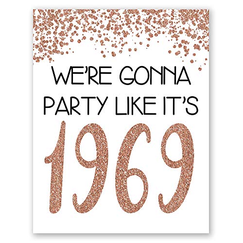Book Cover PGbureau 11x14 in 51th Rose Gold Birthday Party Decoration – Cheers to 51 Years Poster – Happy 51th Sign – for Women - Anniversary