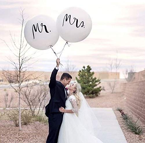 Book Cover 36 inch Mr. & Mrs. Balloons Wedding Balloons for Outdoor Or Indoor Engagement Party Decorations Bachelorette Party Reception Entrances and Photo Backdrops