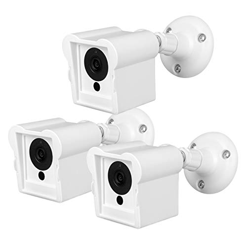 Book Cover Deyard Upgraded Waterproof Wall Mount and Cover Case Wyze Cam 1080p HD Camera and iSmart Alarm Spot Camera Security Steady Indoor Outdoor Adjustable Action 360 Degrees Mount Cover Case (3 Pack White)