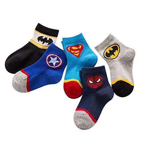 Book Cover Astra Gourmet Kids Boys Cotton Socks Crew Socks Ankle Socks, 5 Pairs Pack(M 5-7 yeas old)