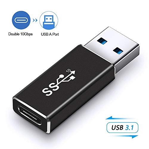 Book Cover Electop Updated USB 3.1 Male to Type-C Female Adapter,USB A to USB C 3.1 GEN 2 Converter,Support Double Sided 10Gbps Charging & Data