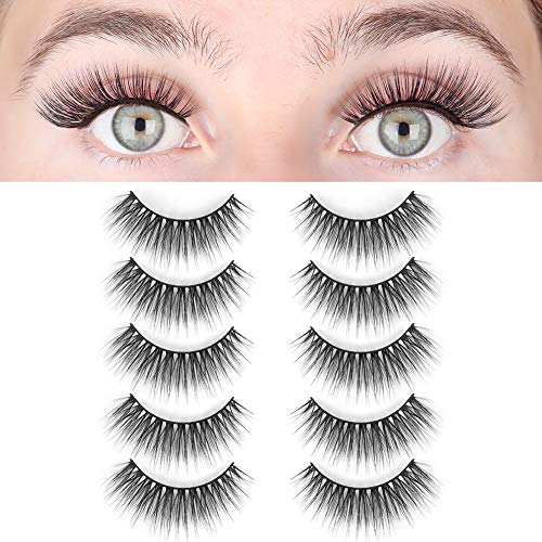 Book Cover LASHVIEW False Eyelashes,Demi Wispies lashes,Eyelashes, 3D Natural Layered Effect,Handmade Lashes,Comfortable and Soft,Environmental Silk Lashes,Reusable Natural Look False Eyelashes for Makeup
