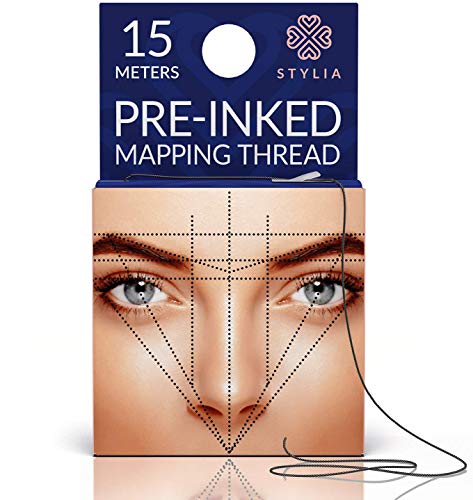 Book Cover Microblading Supplies Pre-Inked Eyebrow Mapping String - 15 Meters - Ultra-Thin, Mess-Free Thread, Create a Crisp, Spot-on Brow Map Every Time - Hypoallergenic, Cosmetic Grade For Permanent Makeup