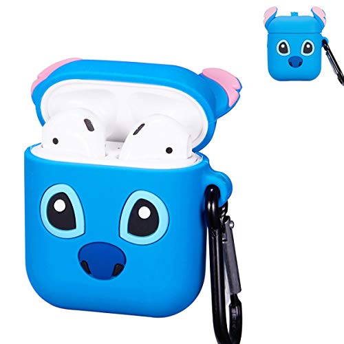 Book Cover Logee Full Case for Airpods 1&2,Cute Character Silicone 3D Funny Cartoon Airpod Cover,Soft Kawaii Fun Cool Design Skin Kits with Carabiner,Unique Cases for Girls Kids Teens Women Air Pods