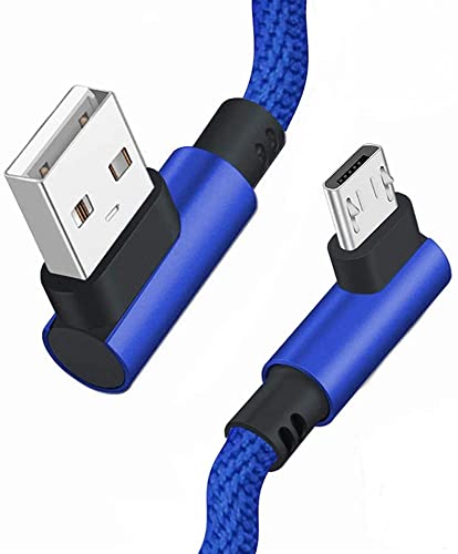 Book Cover [2Pack 6FT] Micro USB Cable Android, SUKER 90 Degree Right Angle High Speed Android Charger Nylon Braided Cord for Samsung Galaxy S7/S6 Edge, HTC, Motorola, LG, Kindle, Xbox, PS4 and More (Blue)