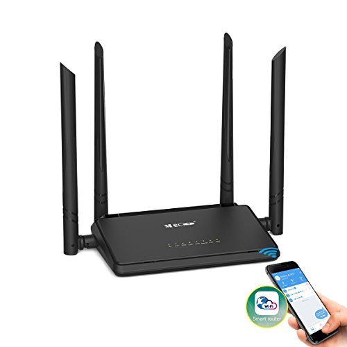 Book Cover WiFi Router, MECO N300 Wireless Router with 4x5dBi High Gain External Antennas 2.4GHz Band Singnal Extender, Good for Small House and Office