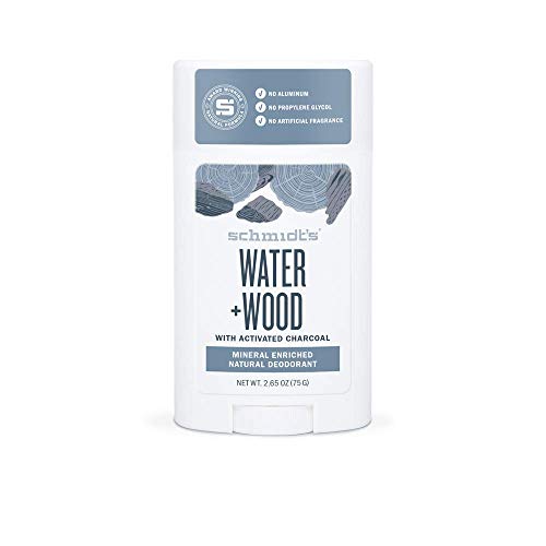 Book Cover Schmidt's Natural Deodorant, Water + Woods Activated Charcoal, 2.65 oz